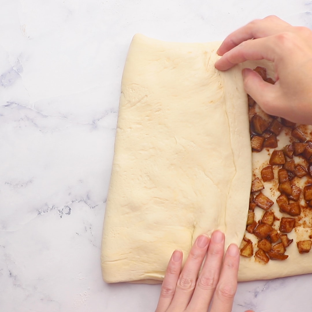 Folding Apple Fritters dough