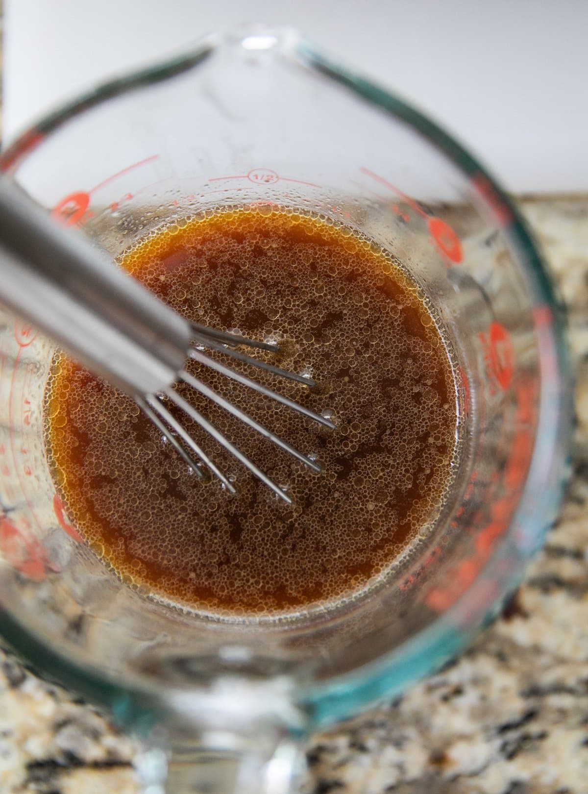 soy sauce mixture with whisk