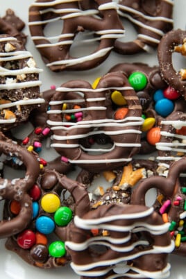assortment of chocolate covered pretzels