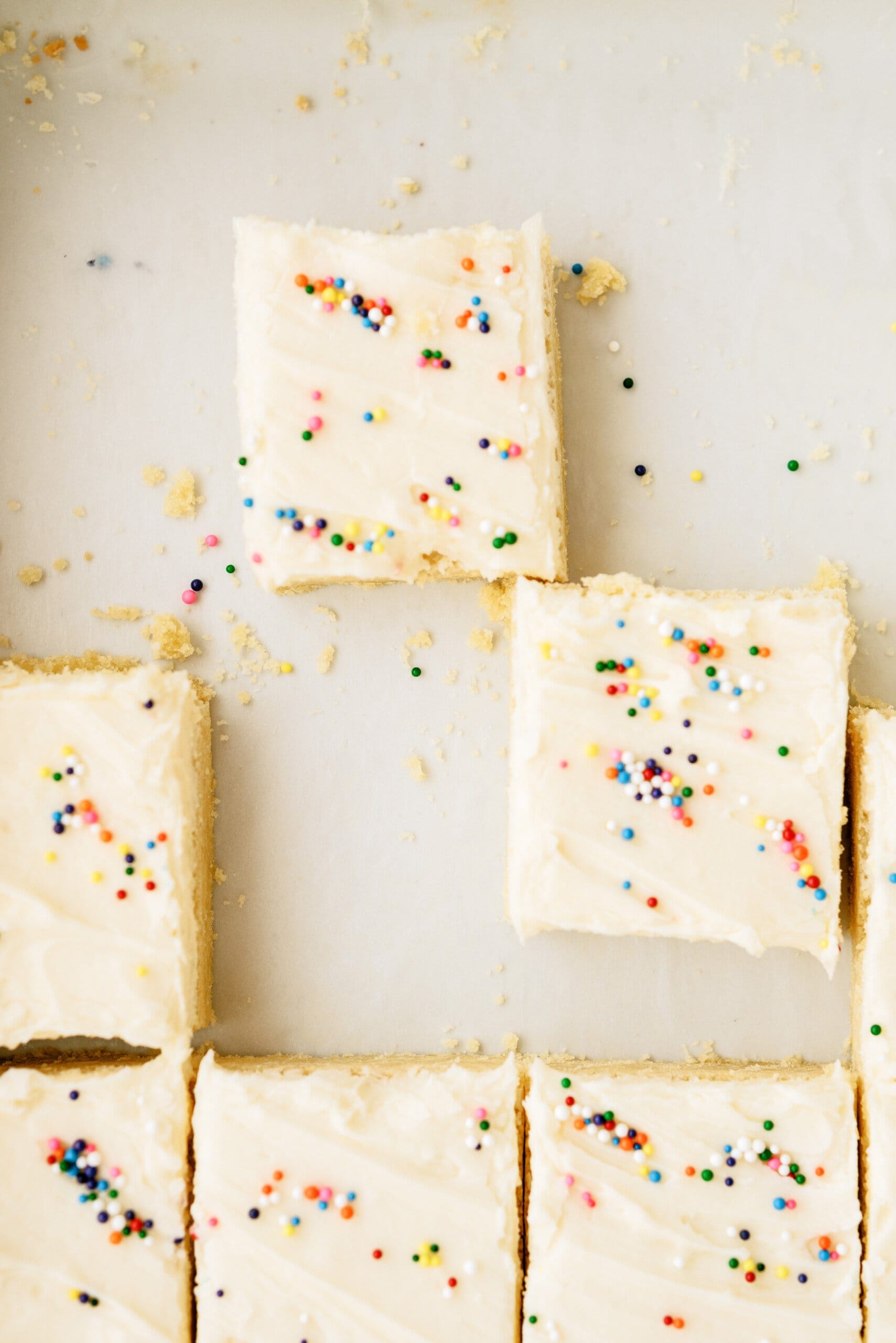 top down view of sugar cookie bars