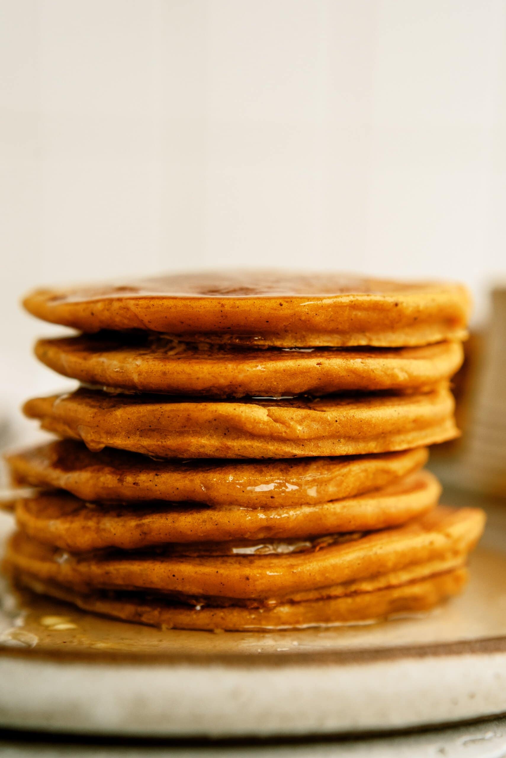 stack of pumpkin pancakes