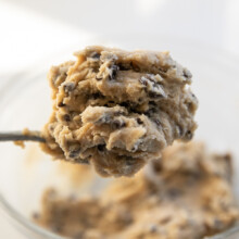 edible cookie dough on spoon