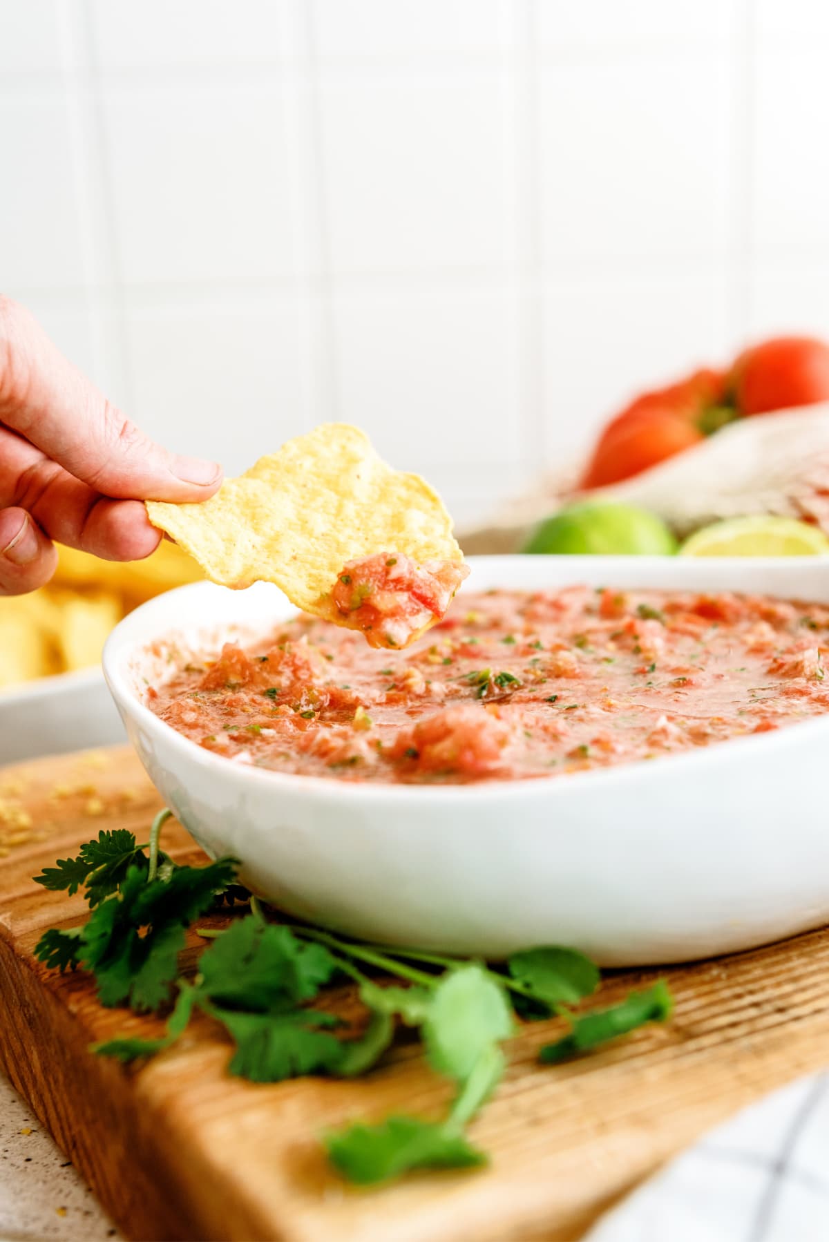 fresh-salsa with dipping chip