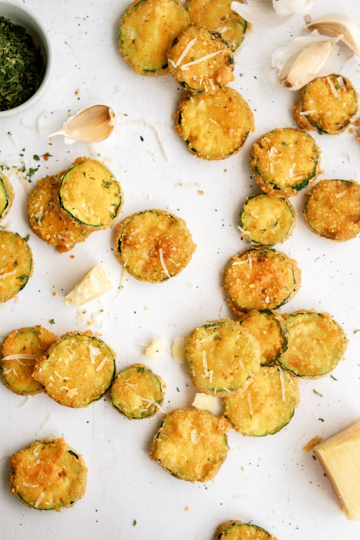 fried zucchini on white counter