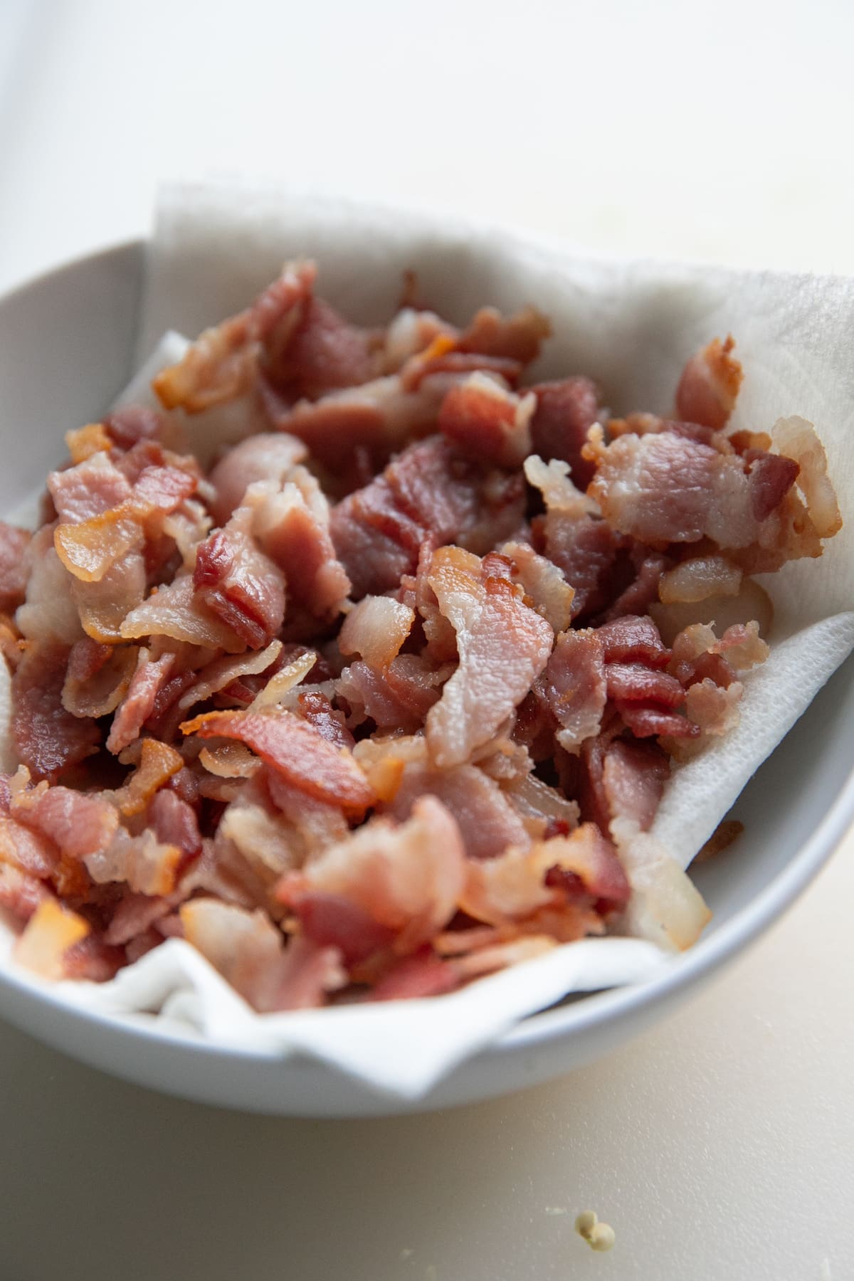 rendered bacon in bowl