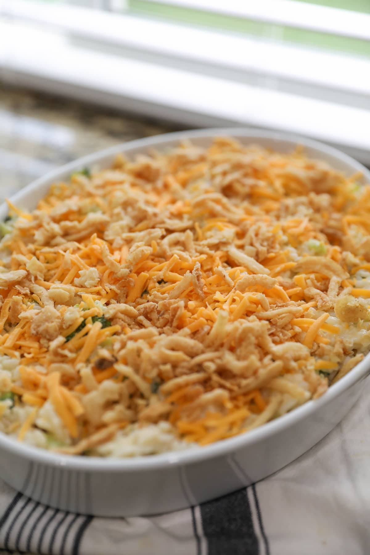 turkey casserole with cheese and french fried onions