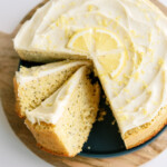 cut slices of lemon poppyseed cake