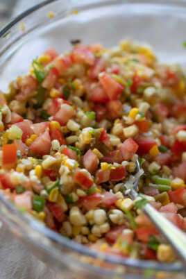 spicy corn salad in bowl