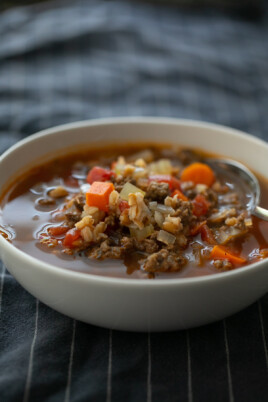 beef and farro soup