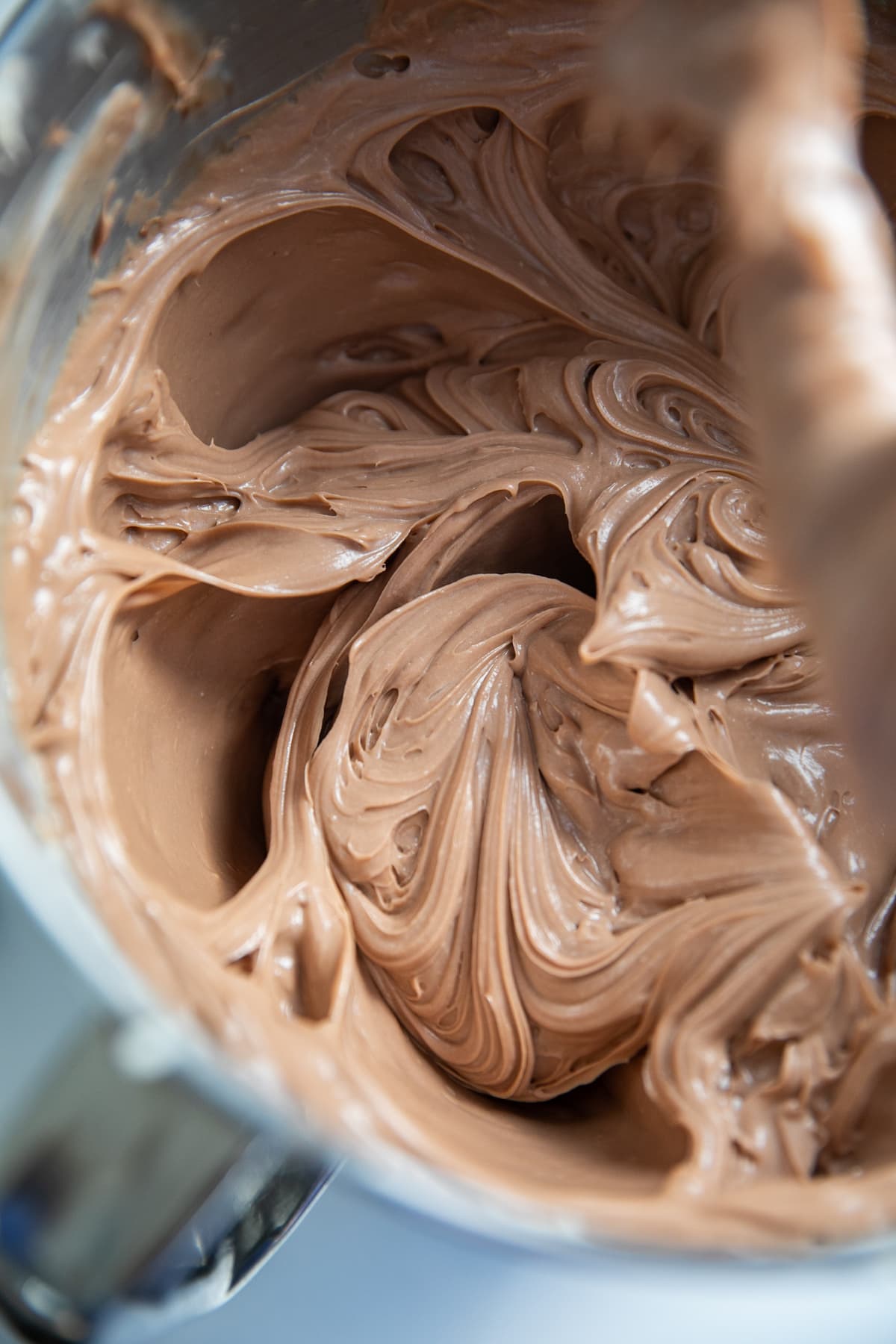 nutella cheesecake batter in bowl