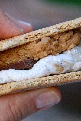Peanut Butter Cookie Dough Filled S'mores