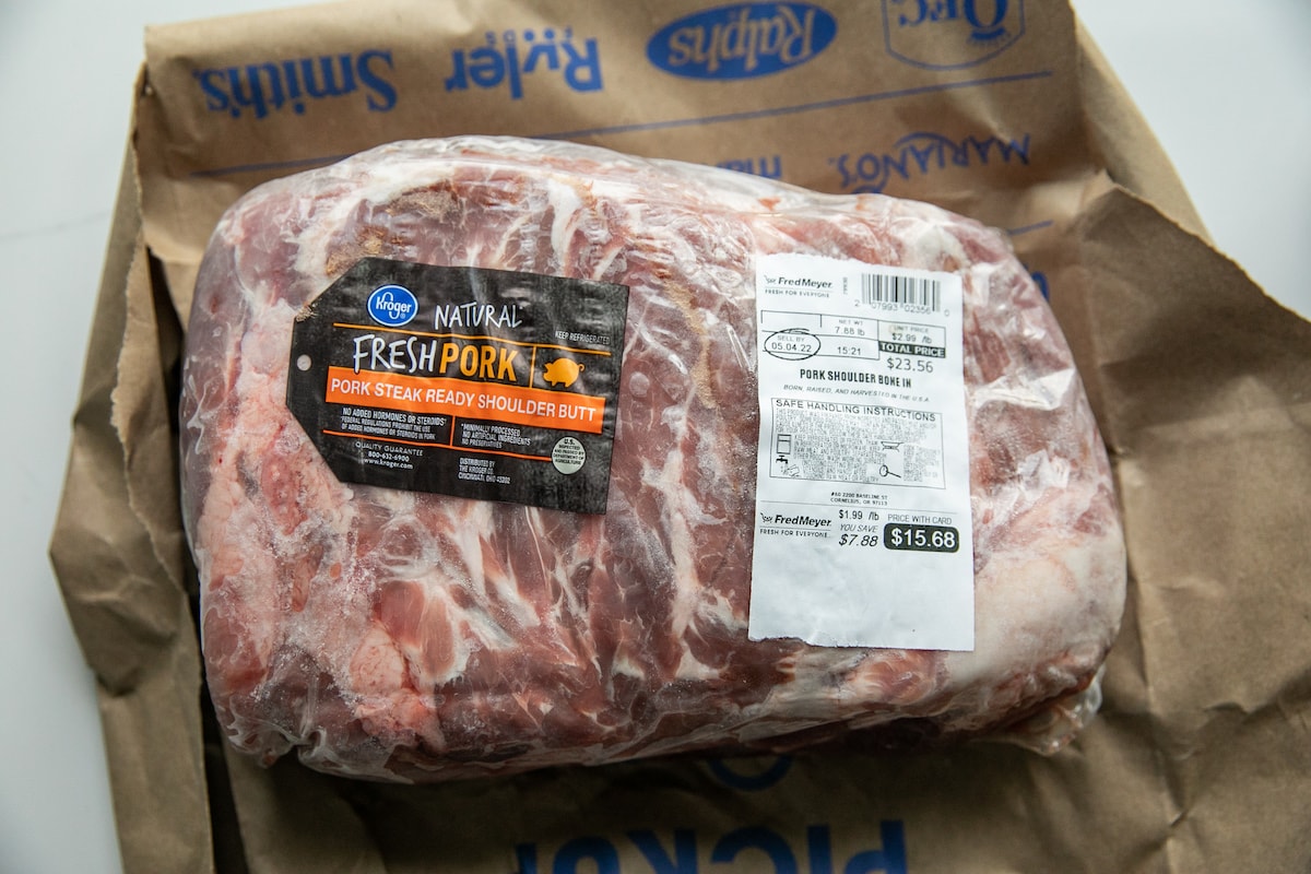 pork butt pork shoulder in packaging