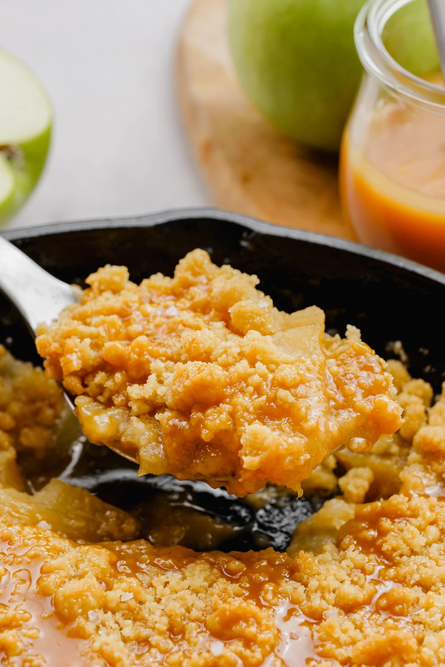 scoop of salted caramel apple crumble