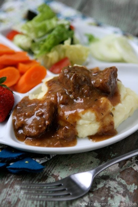 Slow-Cooked Tri Tips & Gravy with Mashed Potatoes... slow cooked to tender perfection!