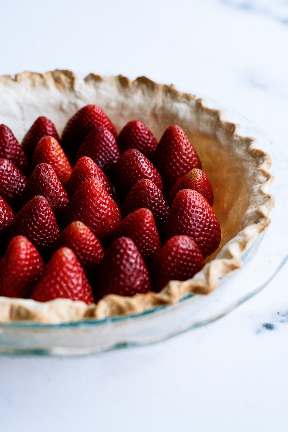 strawberries in a pie shell