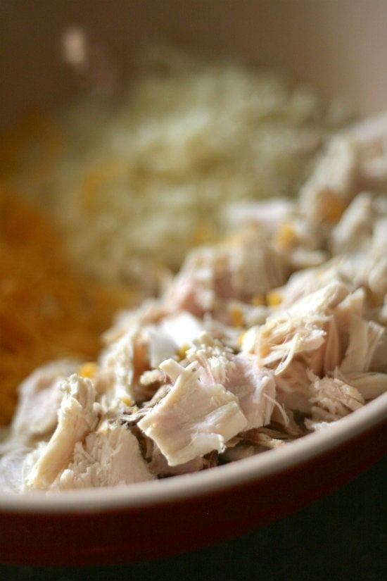 Shredded Chicken and Other Ingredients
