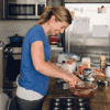 Lauren preparing food in a kitchen